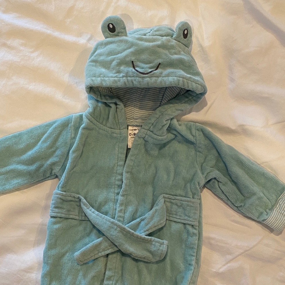 Carter's Green Frog Hooded Baby Robe